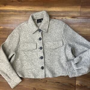 Vero Moda Women's Small Short Gray Jacket Button-Up Casual Fall Coat Crop